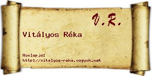 Vitályos Réka névjegykártya