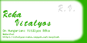 reka vitalyos business card